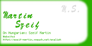 martin szeif business card